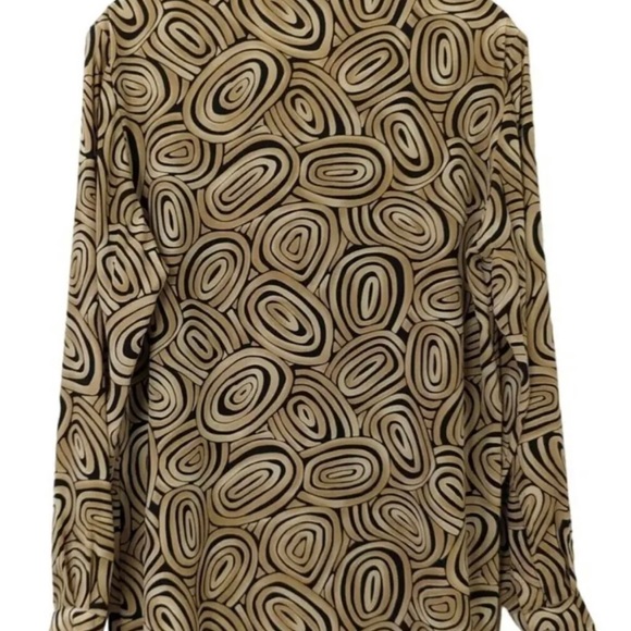 Vintage Silk bouse with lively swirly graphics - Picture 3 of 7